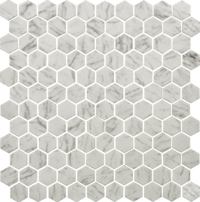 Hex Carrara Matte tiles — Uptiles Brisbane