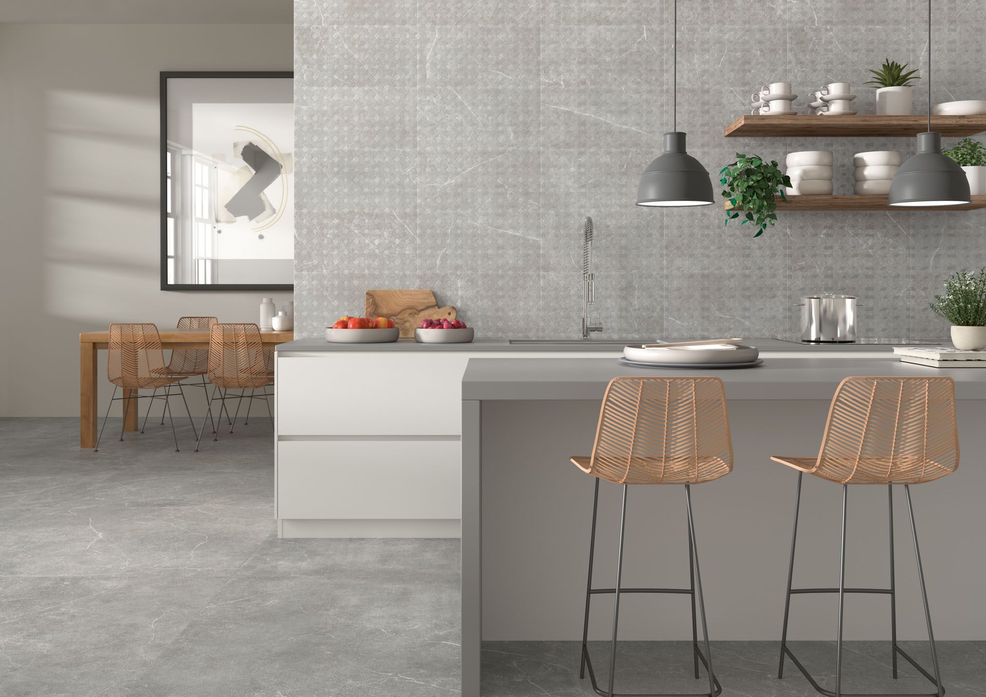 UPTILES - SOAPSTONE SILVER TILES BY TAU CERAMICA