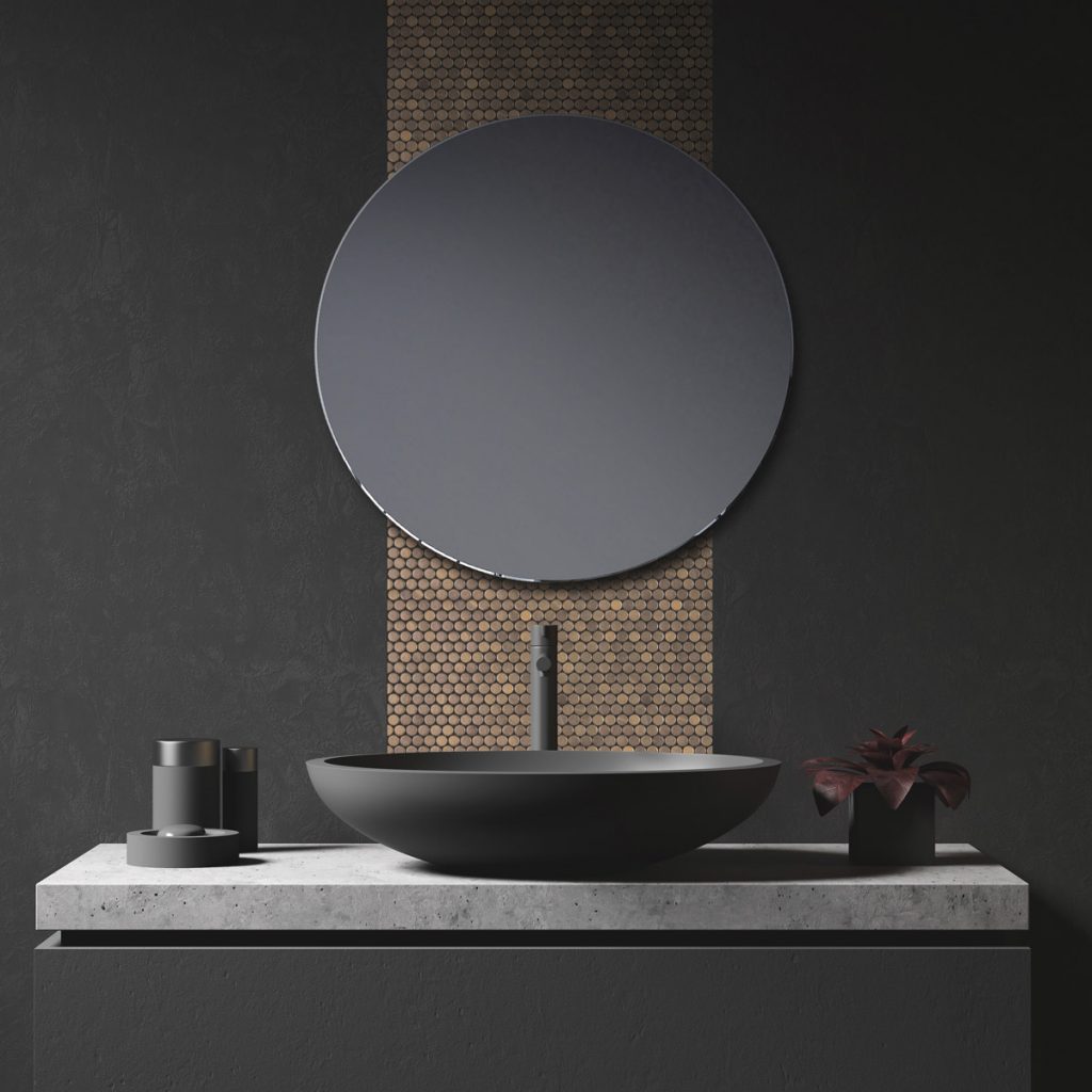 PENNY STONE GLASS GOLD MOSAIC BY ONIX 
