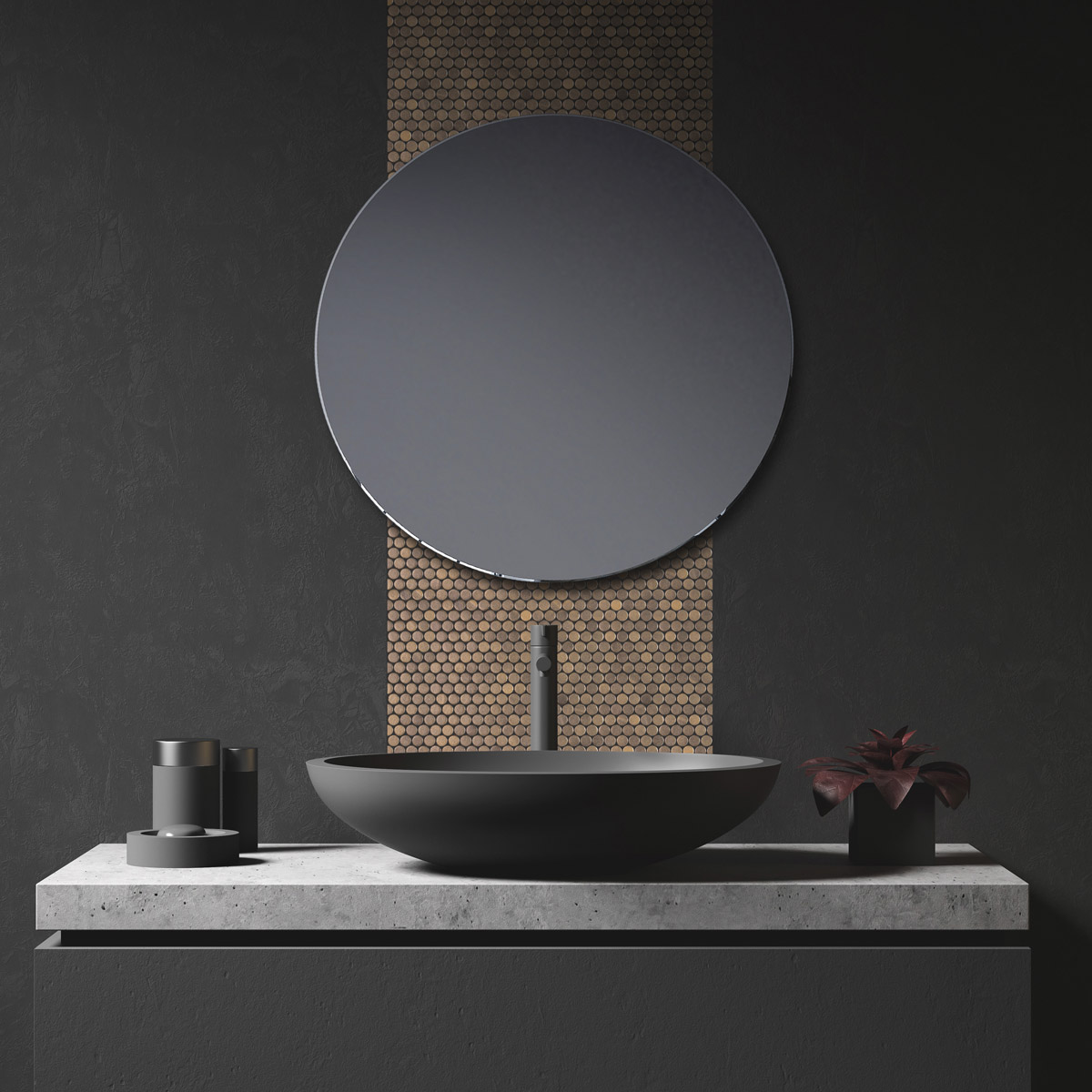 PENNY STONE GLASS GOLD MOSAIC BY ONIX 