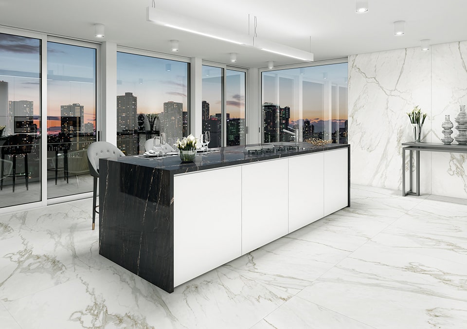UPTILES - BELVEDERE BLACK DESIGNER SURFACES SLABS