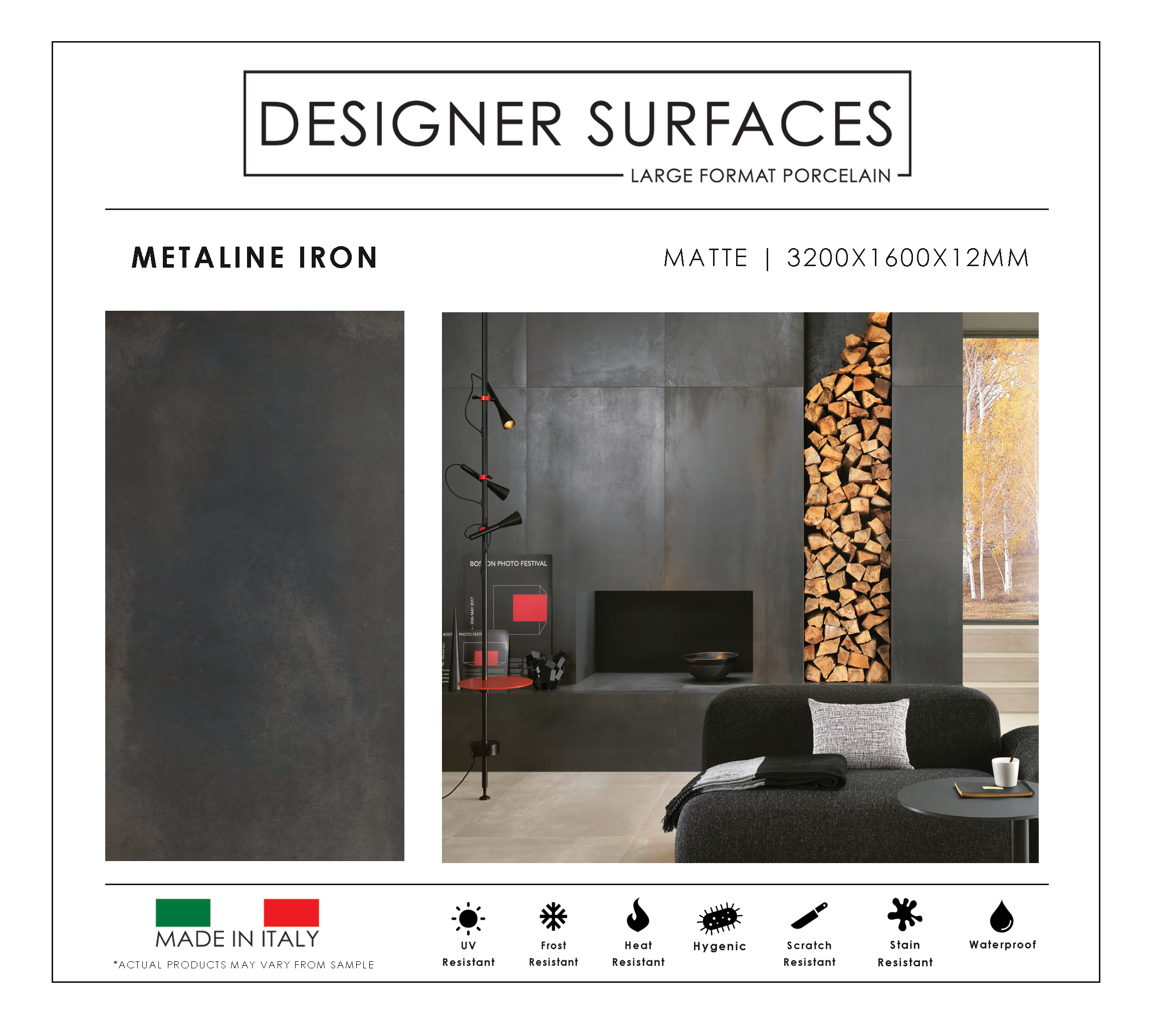 UPTILES - METALINE IRON DESIGNER SURFACES SLABS
