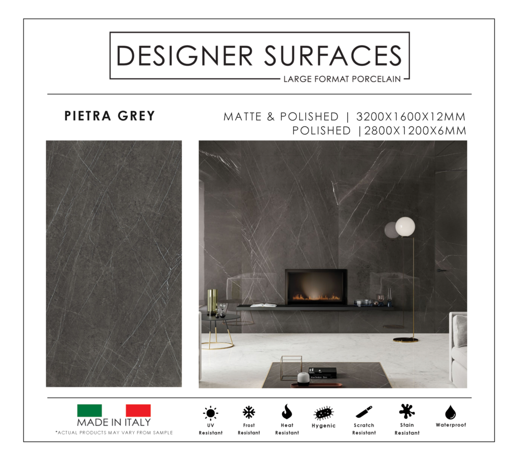 UPTILES - PIETRA GREY DESIGNER SURFACES SLABS