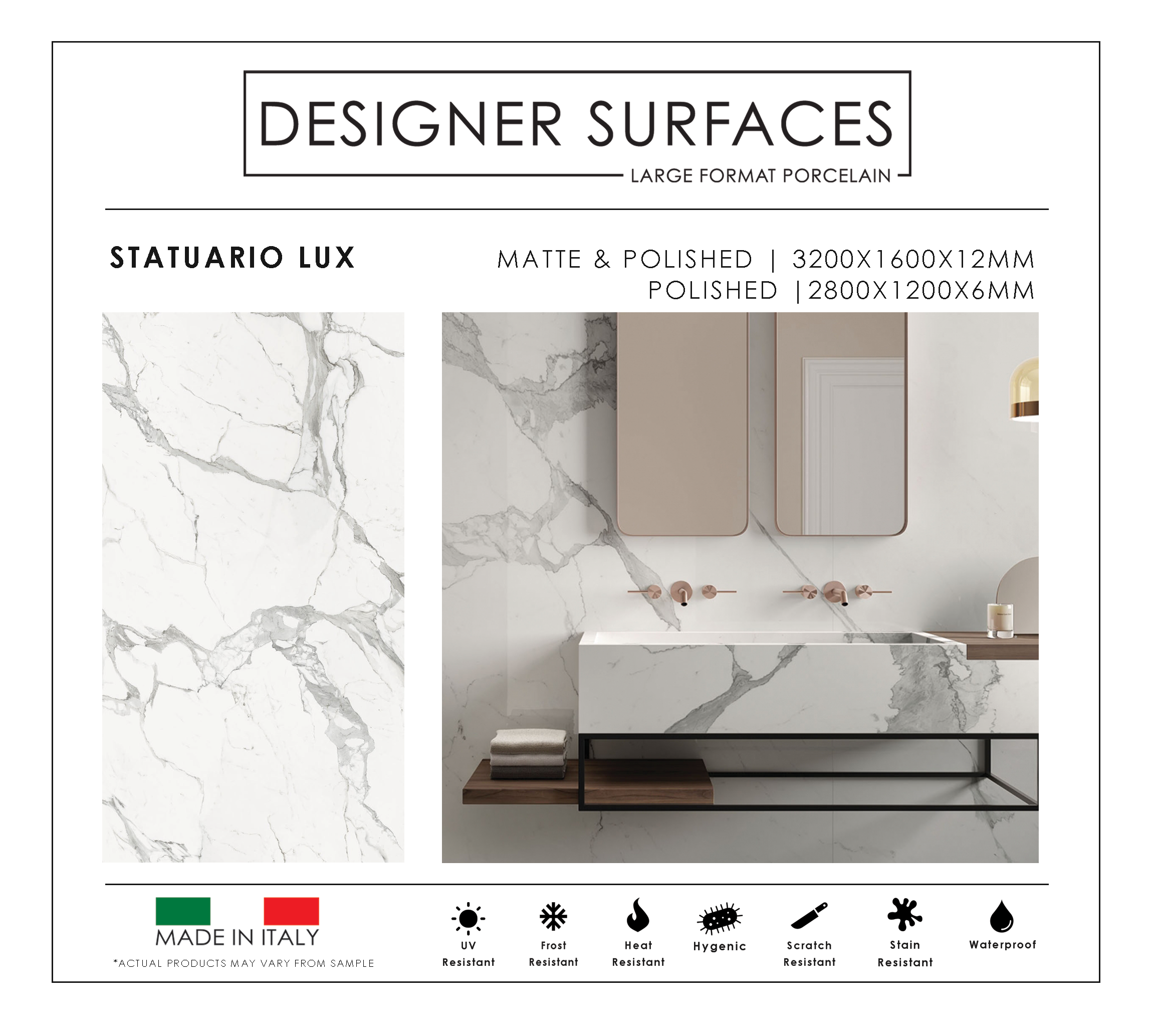 UPTILES - STATUARIO LUX DESIGNER SURFACES SLABS