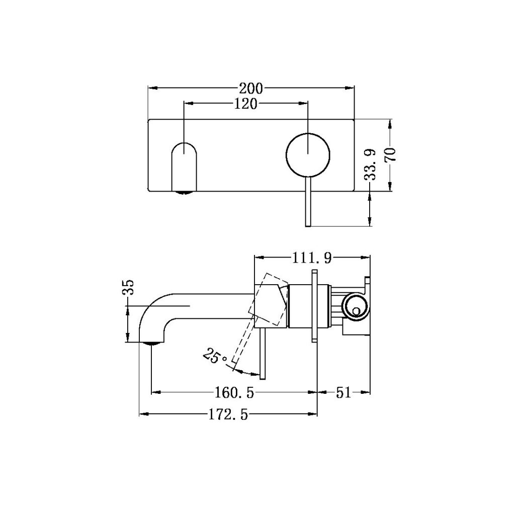 UPTILES - MECCA WALL BASIN MIXERS WITH BACK PLATE BY NERO 