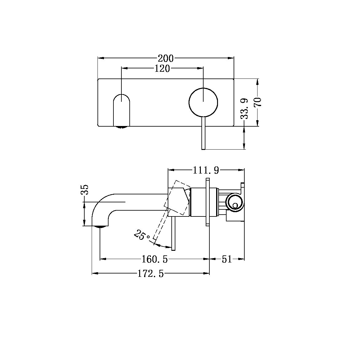UPTILES - MECCA WALL BASIN MIXERS WITH BACK PLATE BY NERO 