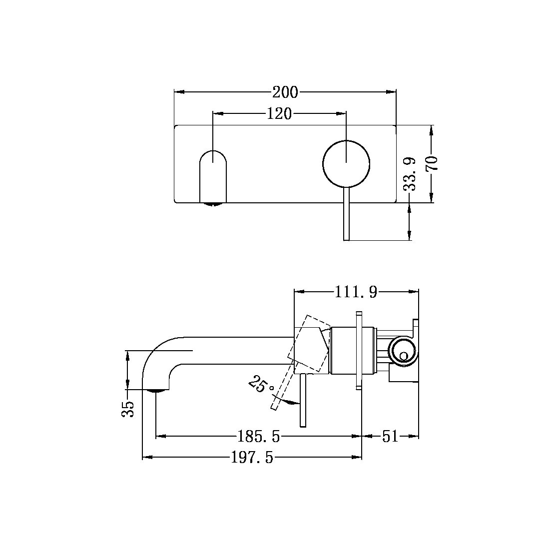 UPTILES - MECCA WALL BASIN MIXERS WITH BACK PLATE BY NERO 