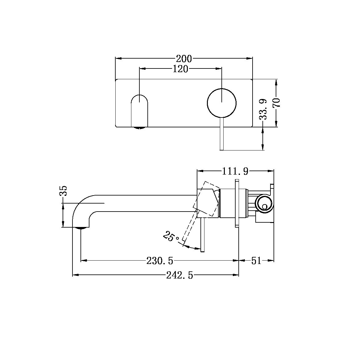 UPTILES - MECCA WALL BASIN MIXERS WITH BACK PLATE BY NERO 