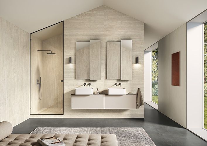 Travertini Bianco Vein Cut tiles — Uptiles Brisbane