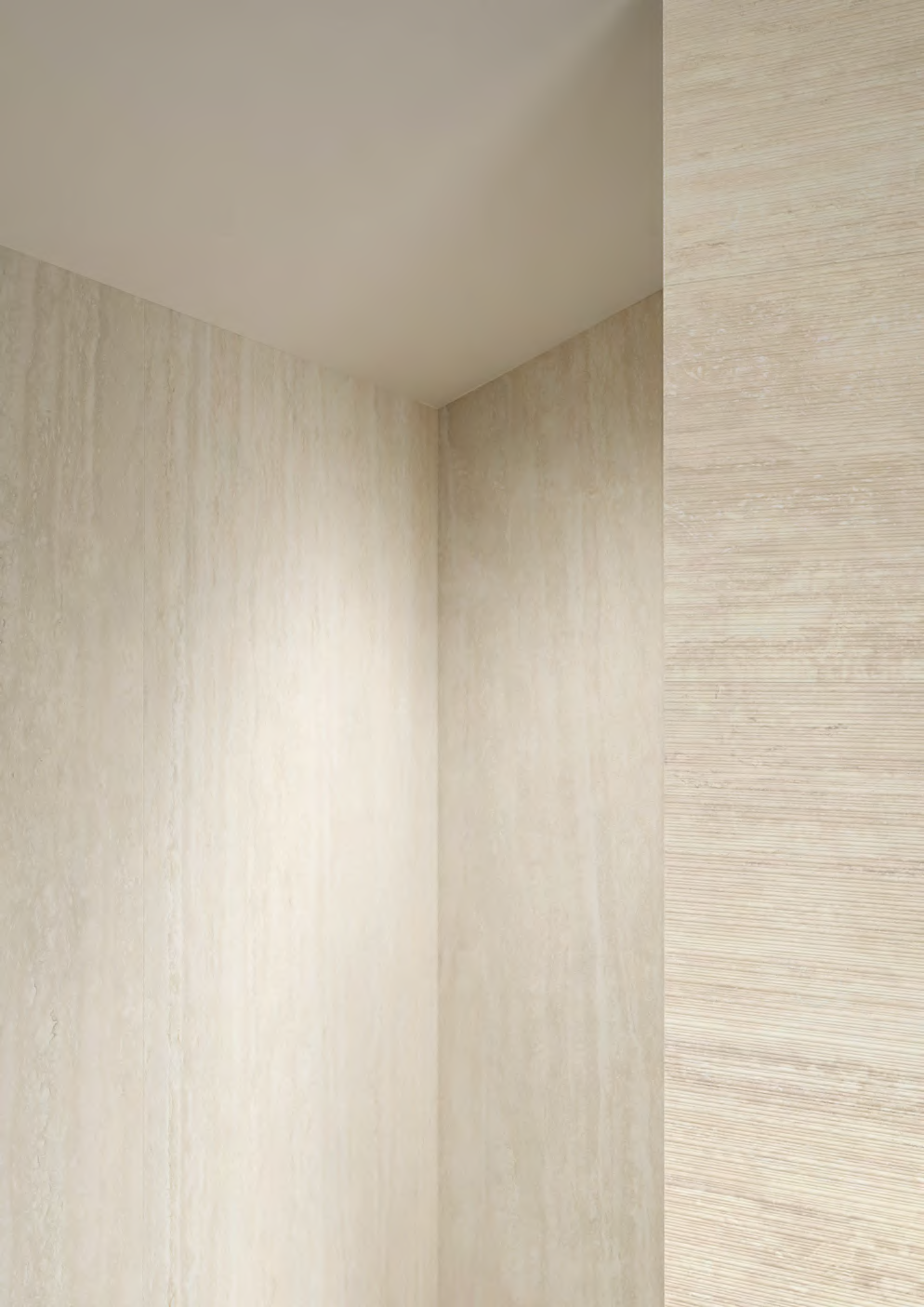 Travertini Bianco Ribbed tiles — Uptiles Brisbane