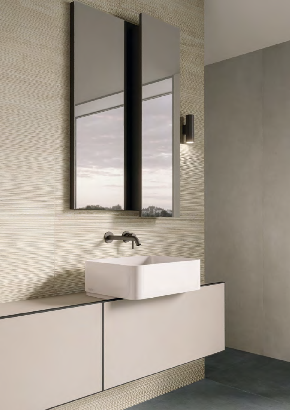 Travertini Bianco Ribbed — view 2 — Uptiles Brisbane