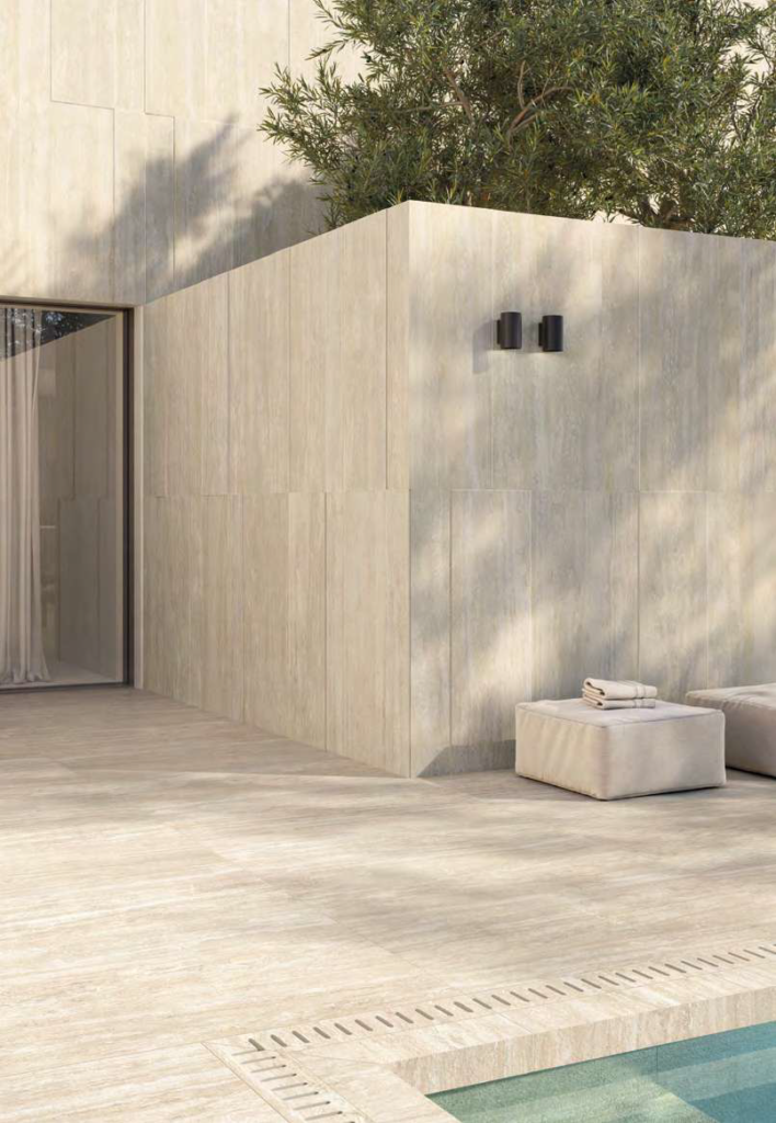 Travertini Beige Vein Cut tiles — Uptiles Brisbane