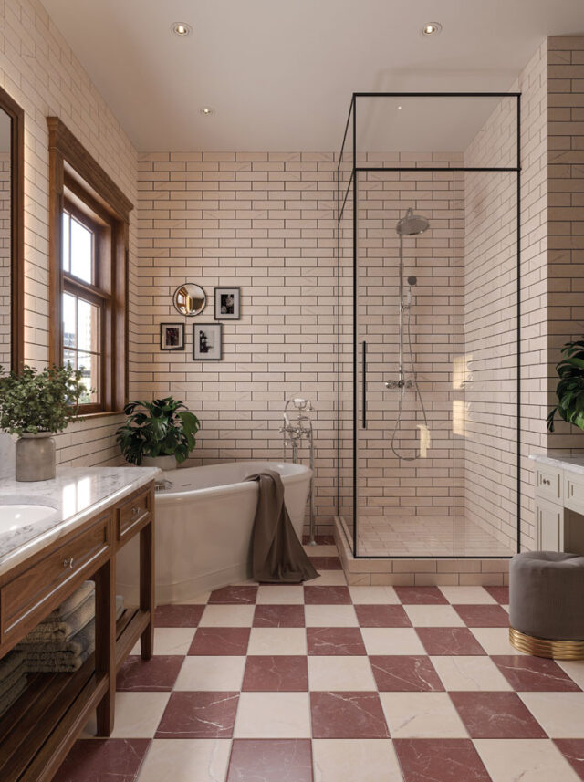 Italian Porcelain Floor tiles Uptiles Dama Botticino Classico - Keradom