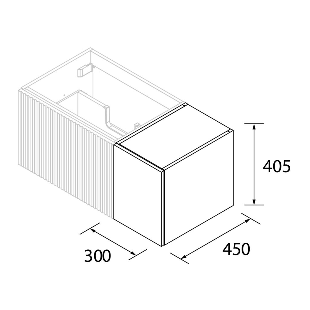Biba 300mm Bathroom Storage Unit — view 3 — Uptiles Brisbane