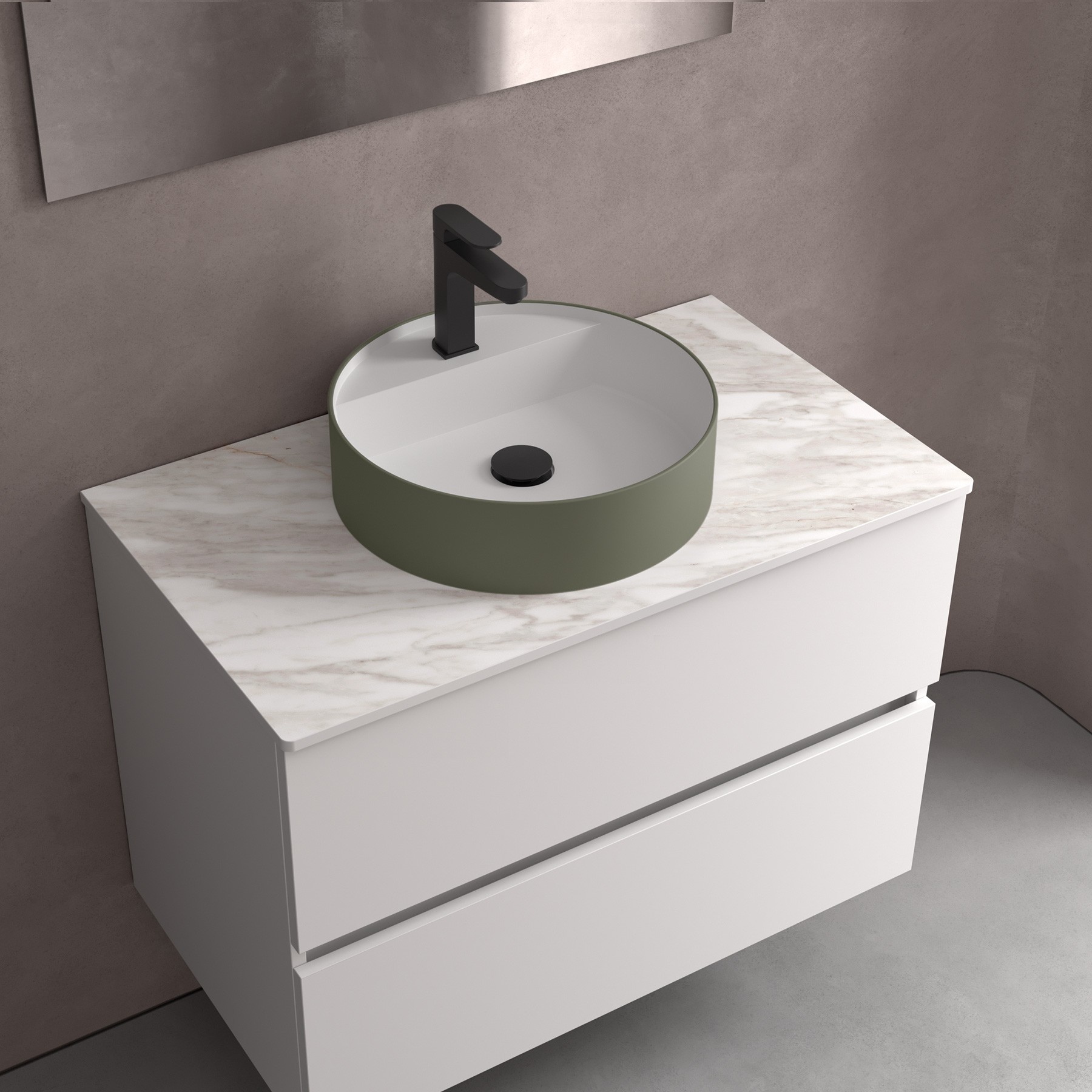 Bica Basin Green Forest + White By Salgar tiles — Uptiles Brisbane