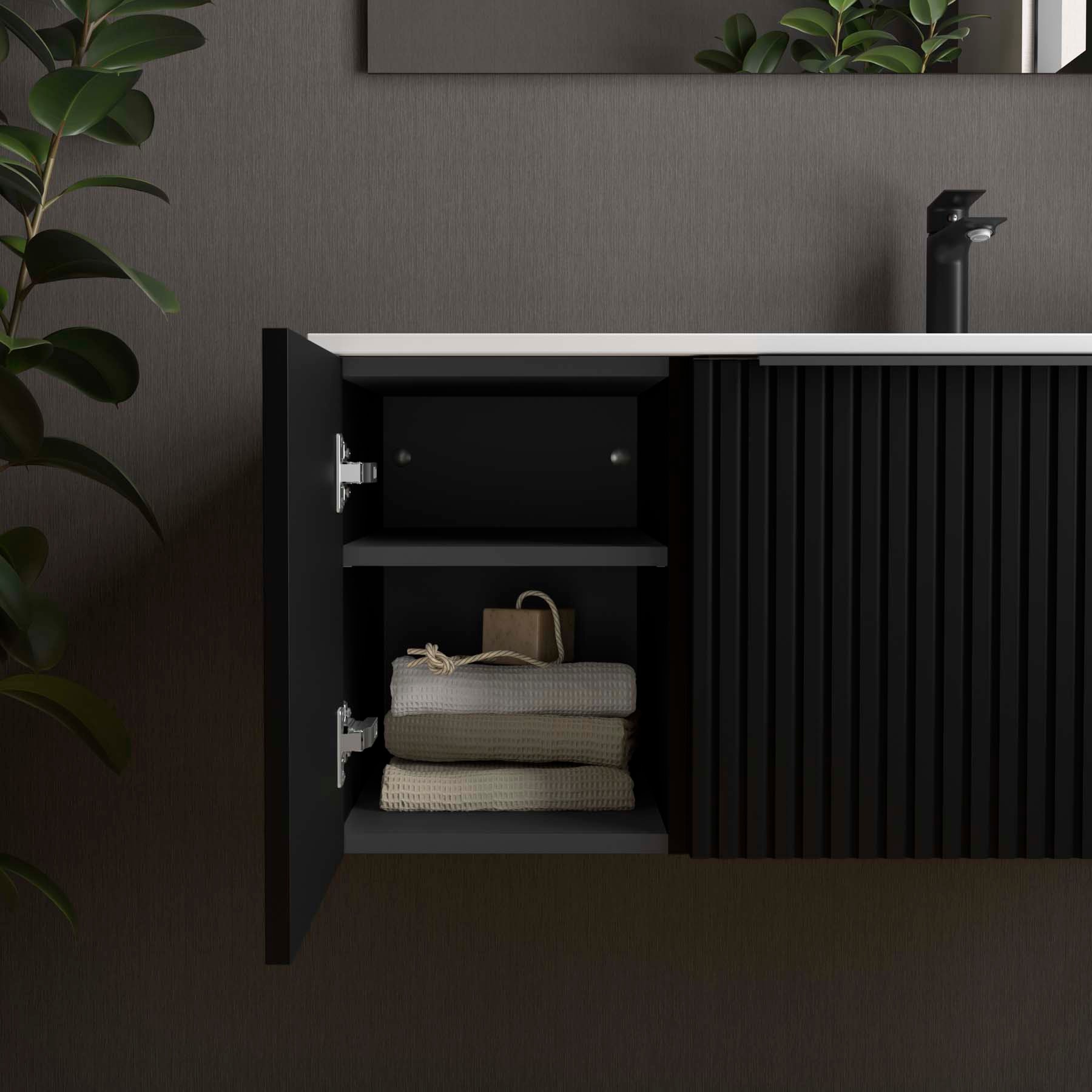 Cabinet Alliance Black Storage Unit tiles — Uptiles Brisbane