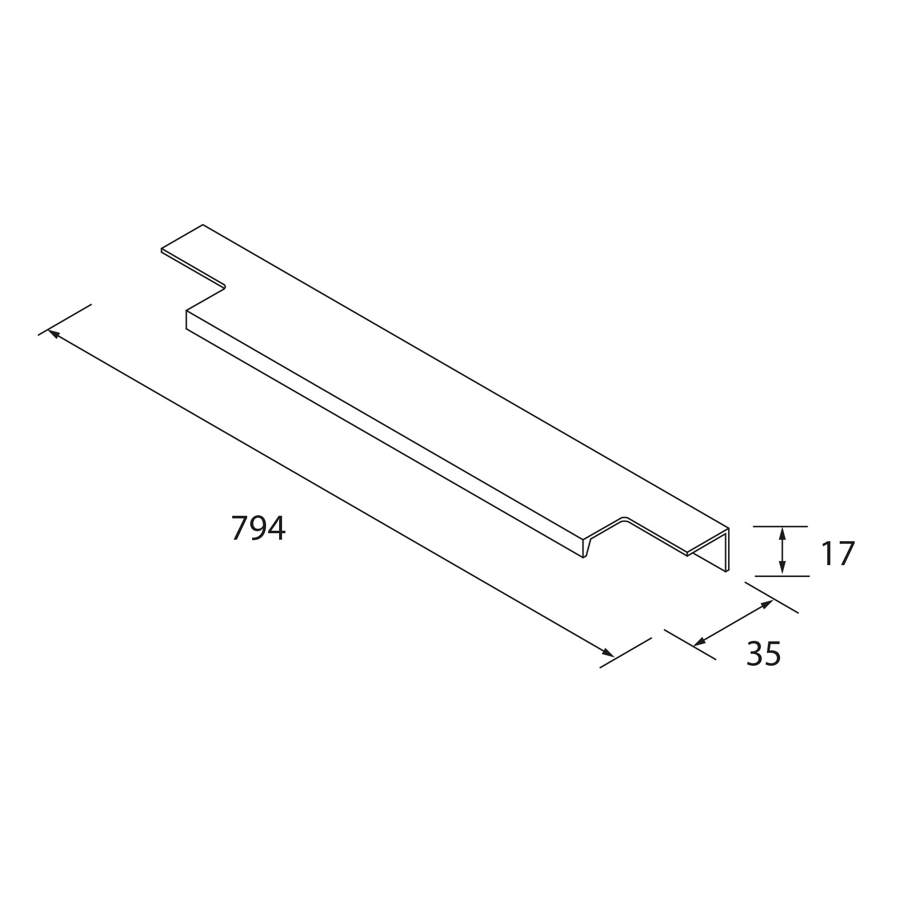 Lina Handle Brushed Black — view 2 — Uptiles Brisbane