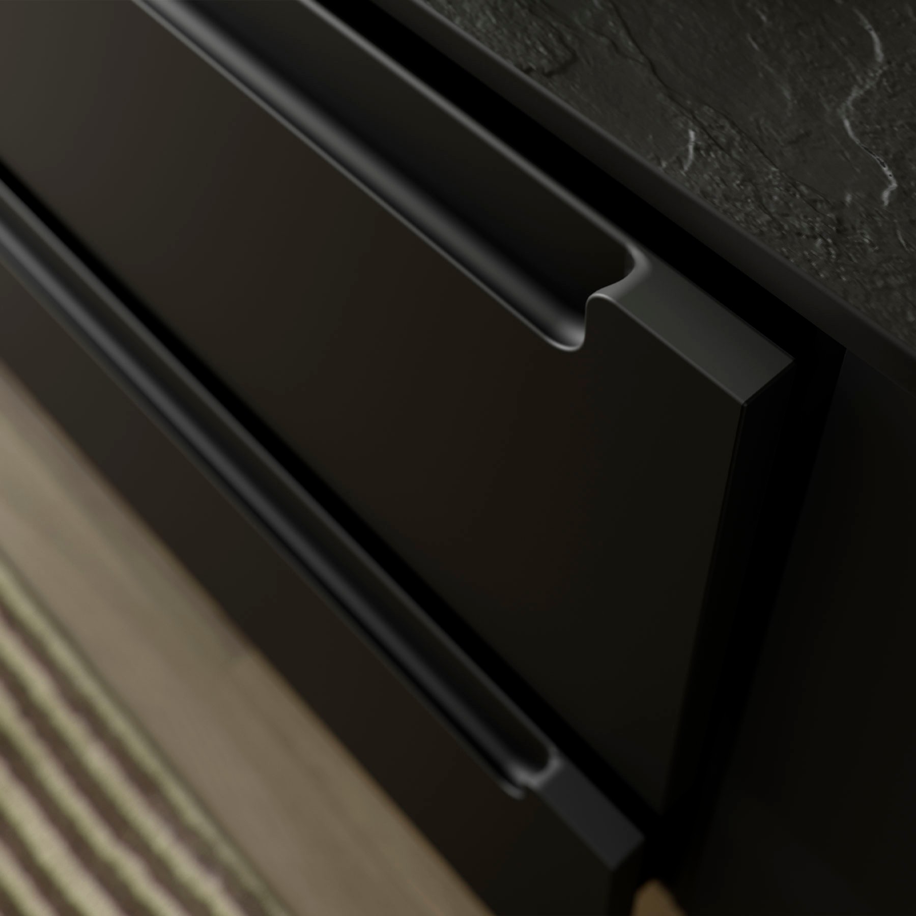 Monterrey 2 Drawer Black By Salgar — view 3 — Uptiles Brisbane