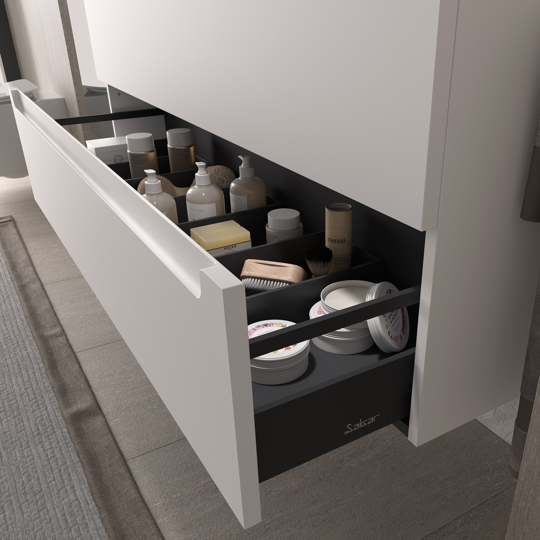 Monterrey 2 Drawer White By Salgar — view 3 — Uptiles Brisbane