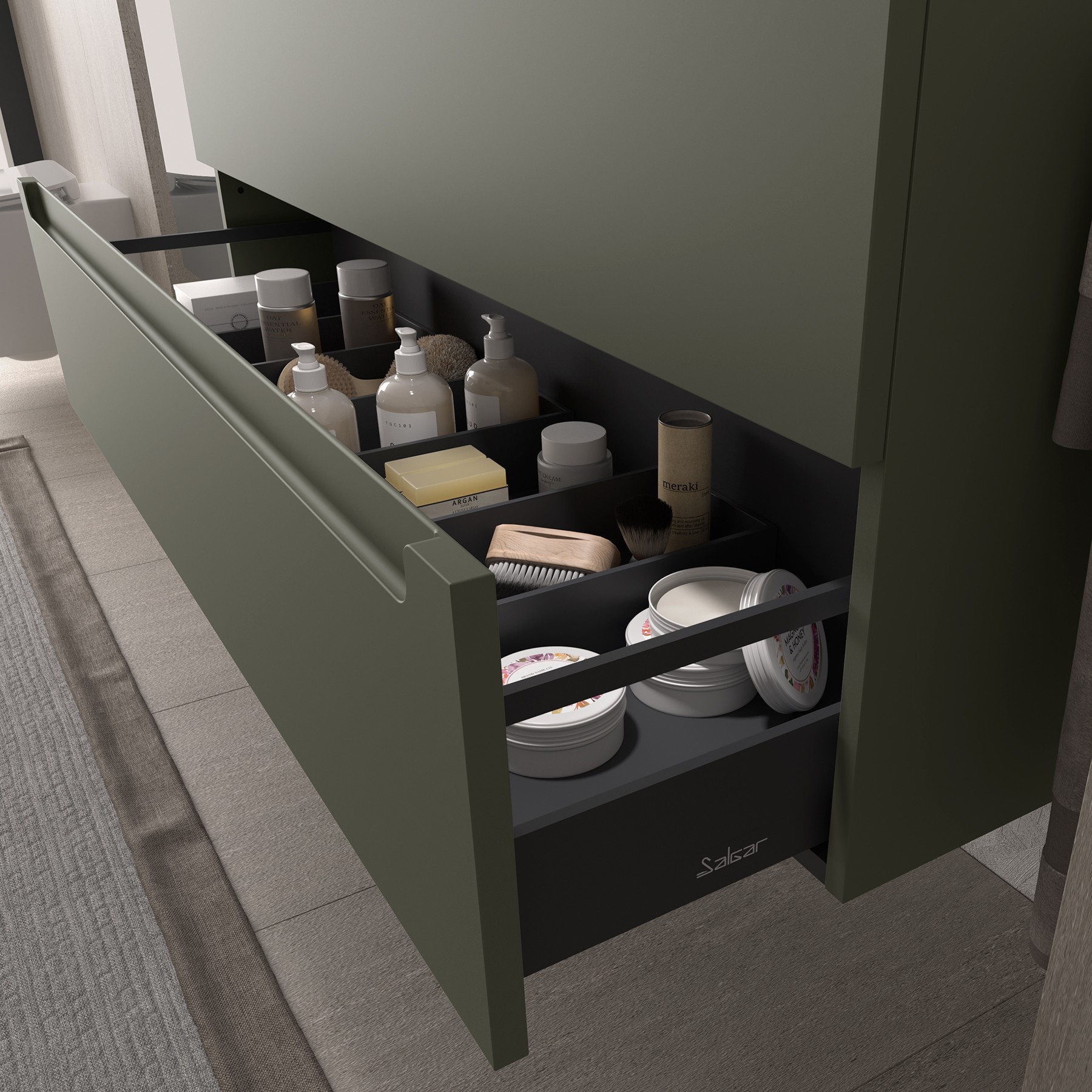 Monterrey 2 Drawer Green By Salgar — view 2 — Uptiles Brisbane